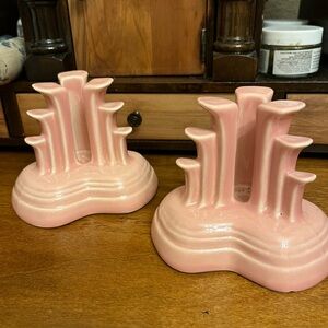 Artistic Pink Ceramic Candle Holders